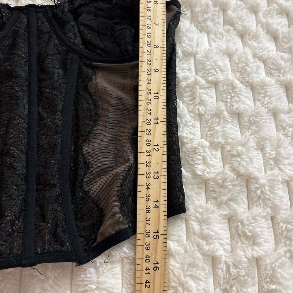 Out From Under Urban Outfitters Black Lace Mesh Corset Medium Halloween Costume - Picture 7 of 8